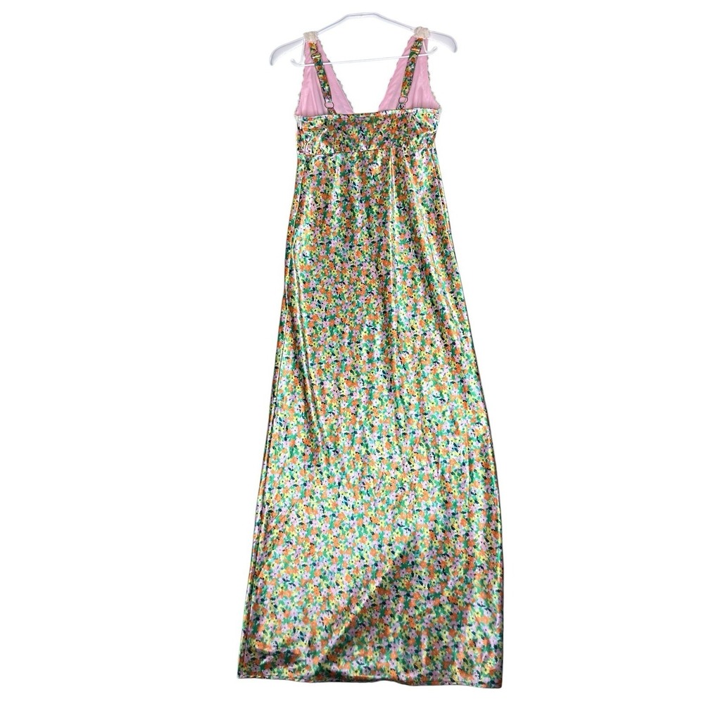 wild fable Gold Floral Lace-Trim Maxi Dress - Picture 5 of 10